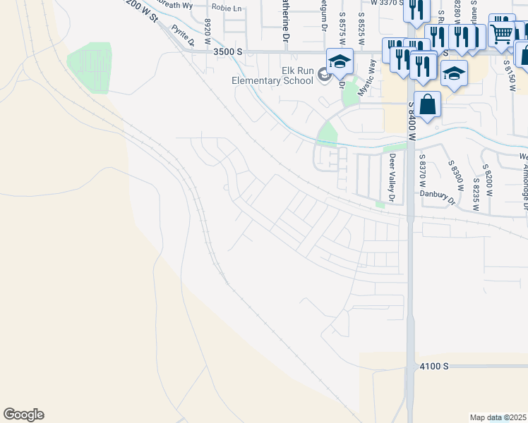 map of restaurants, bars, coffee shops, grocery stores, and more near 8772 West Alluvial Drive in Magna