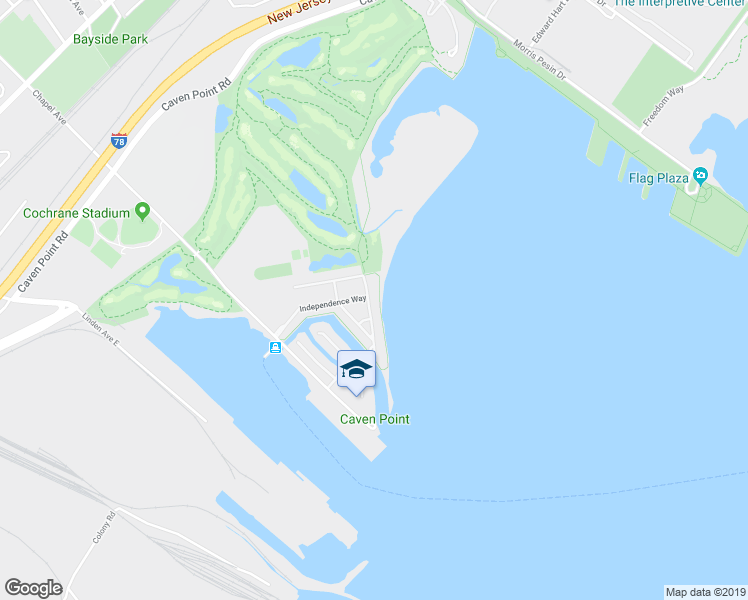 map of restaurants, bars, coffee shops, grocery stores, and more near 76 Constitution Way in Jersey City