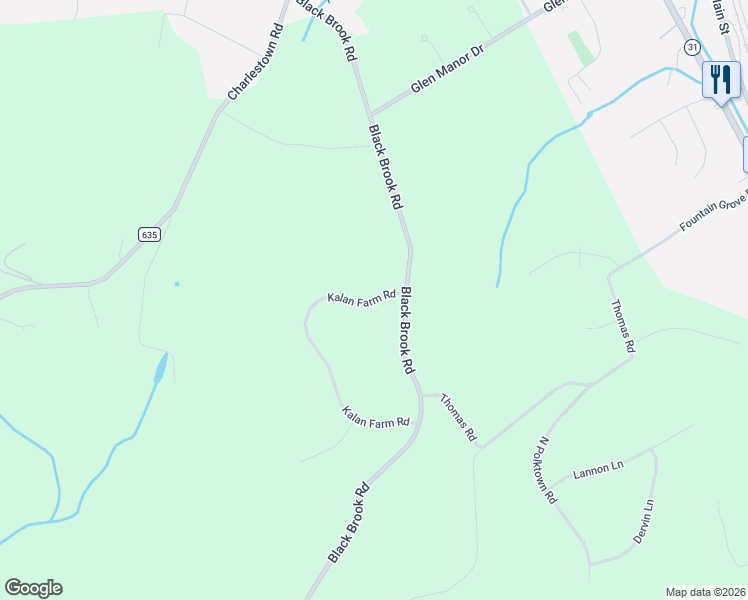 map of restaurants, bars, coffee shops, grocery stores, and more near 26 Kalan Farm Road in Hampton