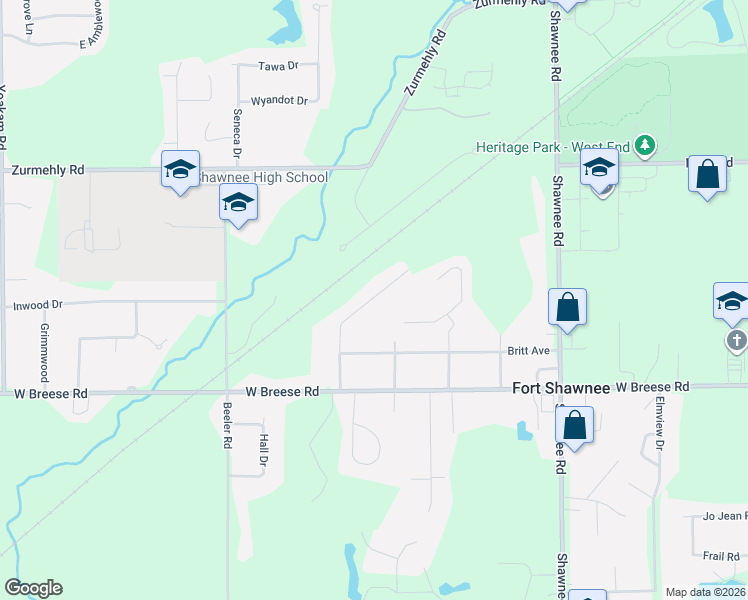 map of restaurants, bars, coffee shops, grocery stores, and more near 3493 Weldon Drive in Cridersville