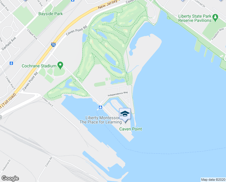 map of restaurants, bars, coffee shops, grocery stores, and more near 29 Independence Way in Jersey City