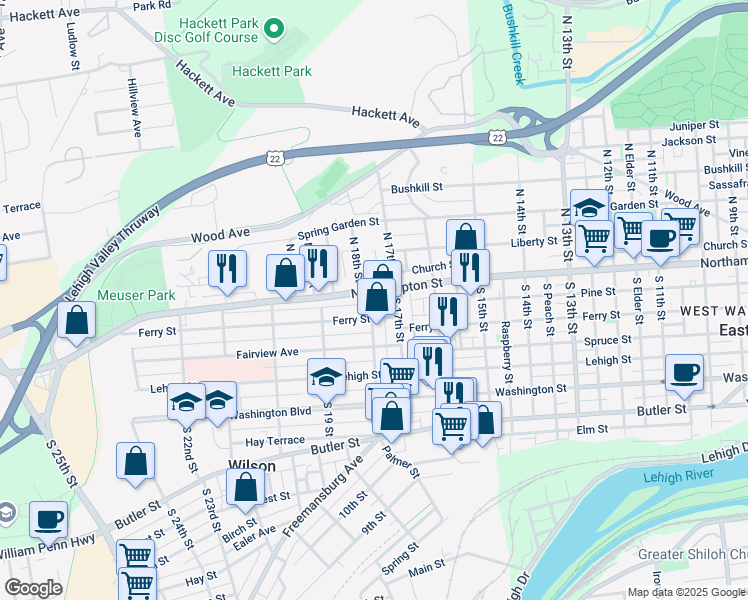 map of restaurants, bars, coffee shops, grocery stores, and more near in 