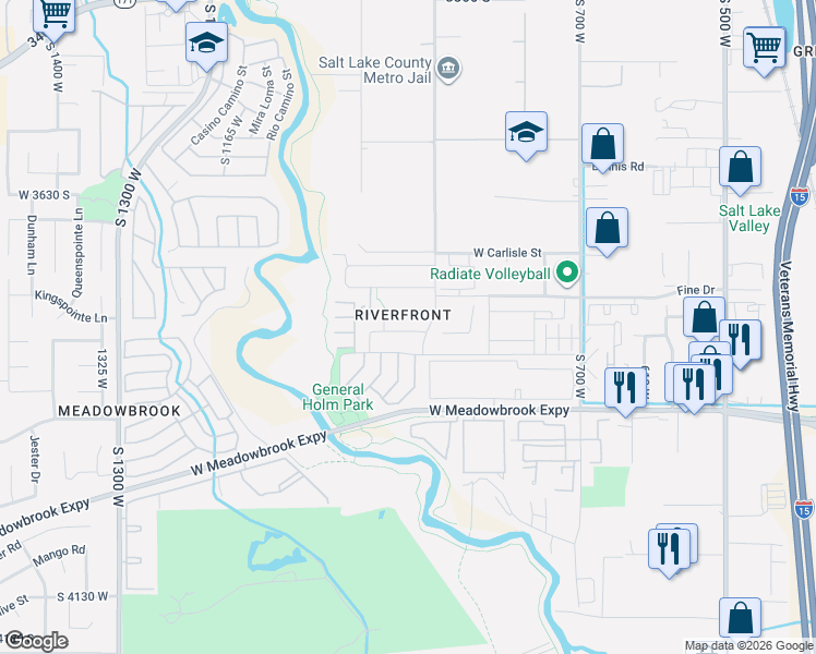 map of restaurants, bars, coffee shops, grocery stores, and more near 912 West Carlisle Park Lane in South Salt Lake