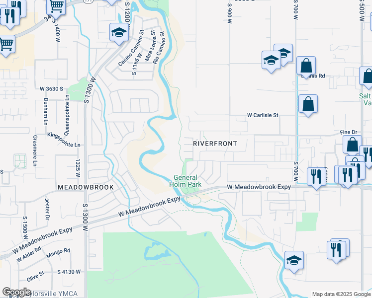map of restaurants, bars, coffee shops, grocery stores, and more near 3776 South Carlisle Park Place in South Salt Lake