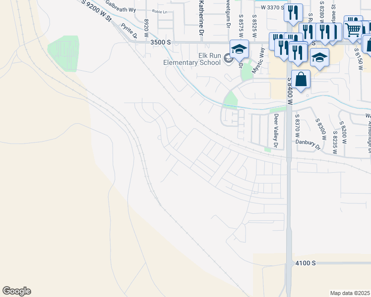map of restaurants, bars, coffee shops, grocery stores, and more near 8769 West Trotter Mine Drive in Magna