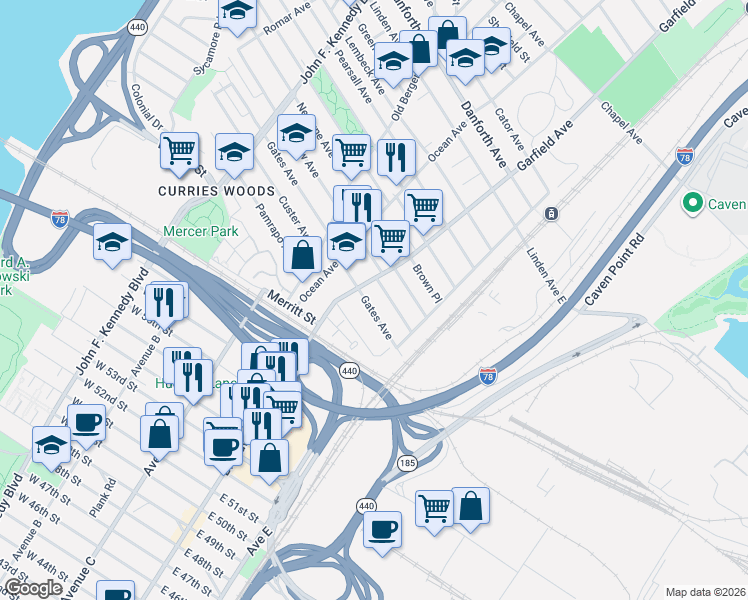 map of restaurants, bars, coffee shops, grocery stores, and more near 4 Catherine Court in Jersey City