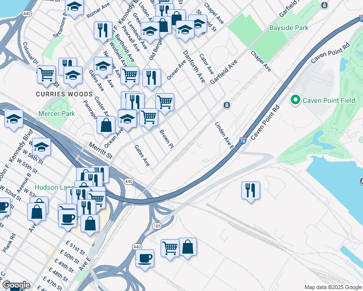 map of restaurants, bars, coffee shops, grocery stores, and more near 234 Princeton Avenue in Jersey City