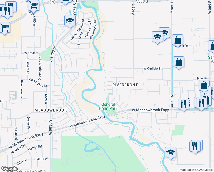 map of restaurants, bars, coffee shops, grocery stores, and more near 3778 South Carlisle Park Place in South Salt Lake
