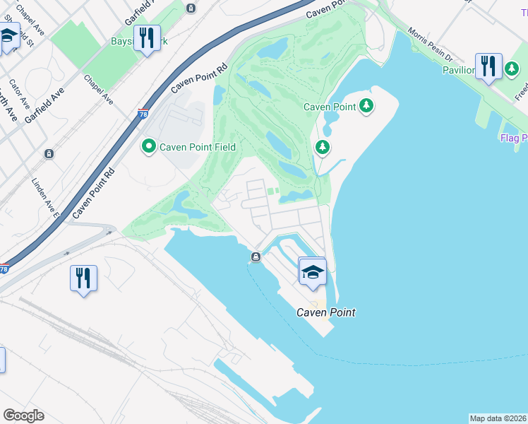 map of restaurants, bars, coffee shops, grocery stores, and more near 1 Constellation Place in Jersey City