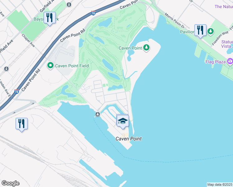 map of restaurants, bars, coffee shops, grocery stores, and more near 51 Constitution Way in Jersey City