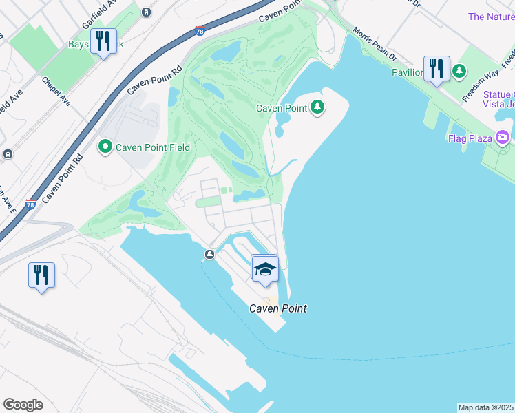 map of restaurants, bars, coffee shops, grocery stores, and more near 51 Constitution Way in Jersey City