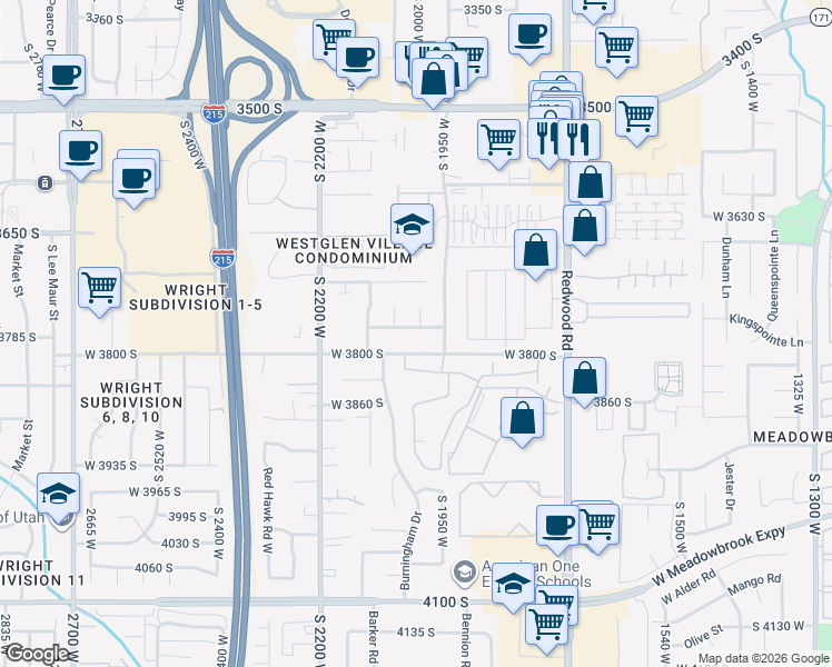 map of restaurants, bars, coffee shops, grocery stores, and more near 2003 Apple Farms Road in Salt Lake City
