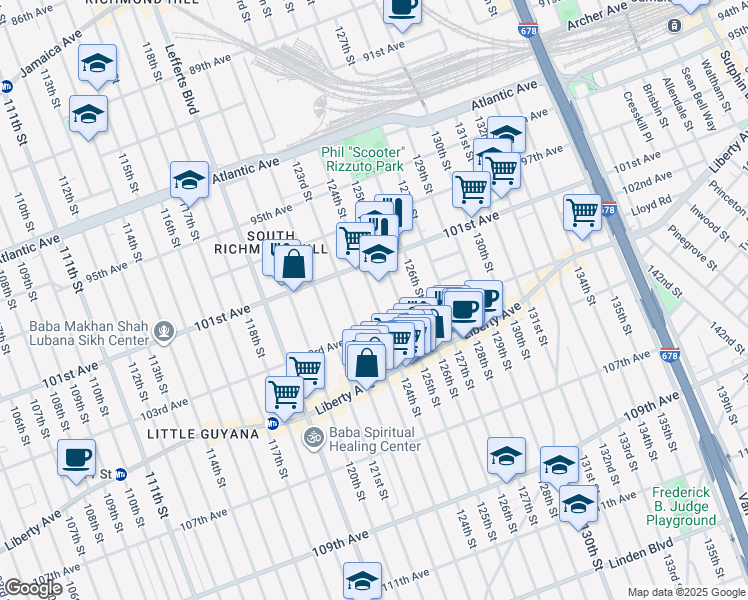 map of restaurants, bars, coffee shops, grocery stores, and more near in Queens
