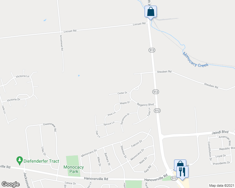map of restaurants, bars, coffee shops, grocery stores, and more near 6920 Cedar Drive in Bath