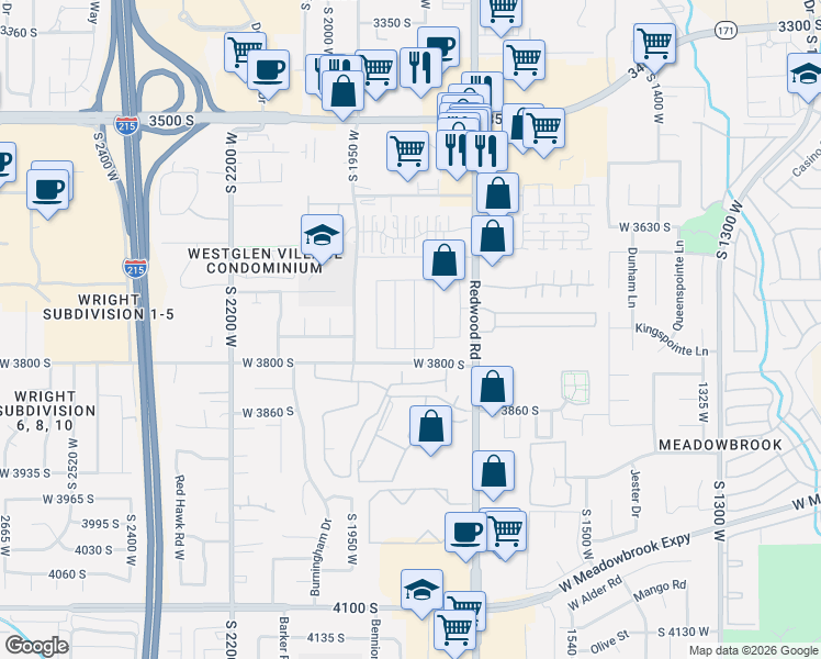 map of restaurants, bars, coffee shops, grocery stores, and more near 3786 S Redwood Rd in Salt Lake City