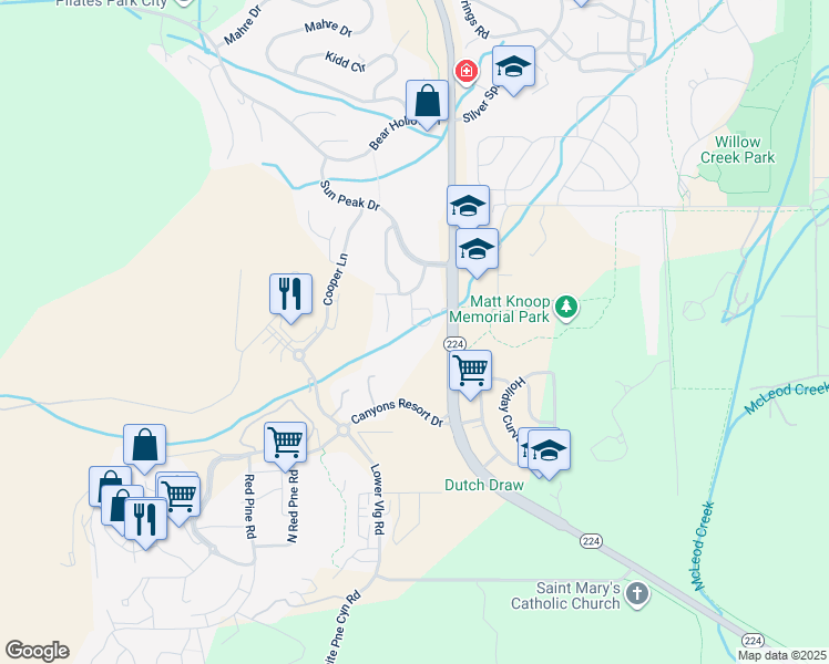 map of restaurants, bars, coffee shops, grocery stores, and more near in Snyderville