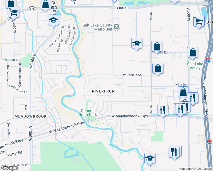 map of restaurants, bars, coffee shops, grocery stores, and more near in South Salt Lake