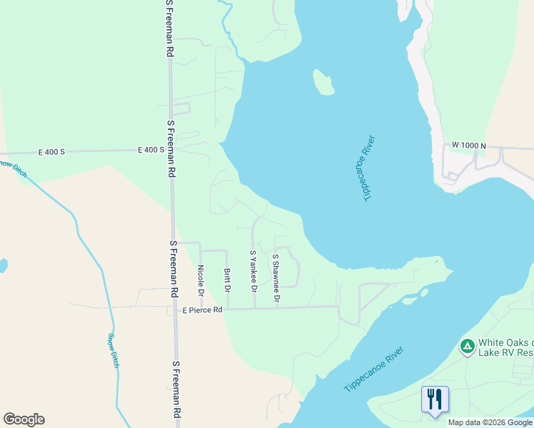 map of restaurants, bars, coffee shops, grocery stores, and more near 5535 East Colonial Oaks Drive in Monticello