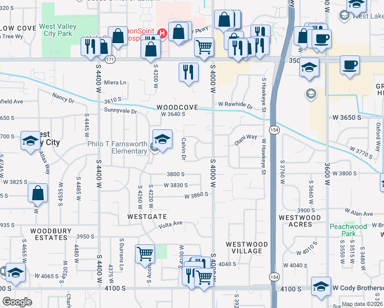 map of restaurants, bars, coffee shops, grocery stores, and more near 3744 Oberlin Road in Salt Lake City