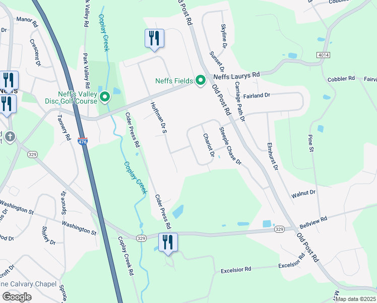 map of restaurants, bars, coffee shops, grocery stores, and more near 5301 Kendall Drive in Schnecksville
