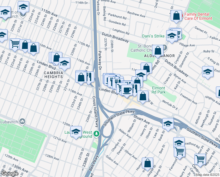 map of restaurants, bars, coffee shops, grocery stores, and more near in 