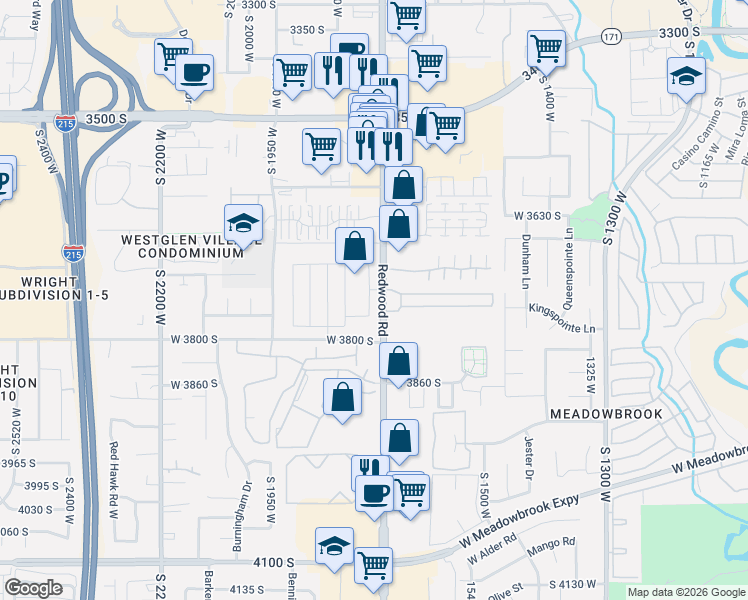 map of restaurants, bars, coffee shops, grocery stores, and more near in West Valley City