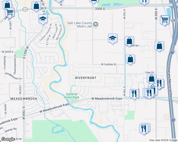 map of restaurants, bars, coffee shops, grocery stores, and more near 929 Spruce Willow Way in South Salt Lake