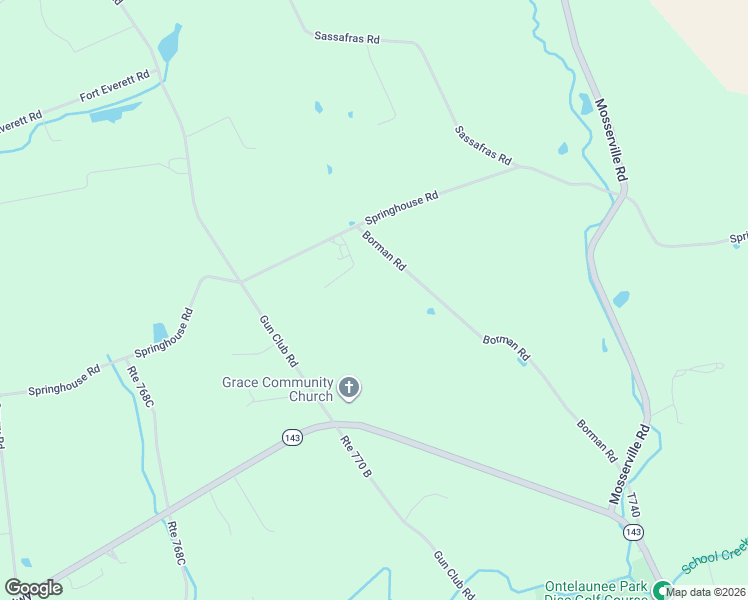 map of restaurants, bars, coffee shops, grocery stores, and more near 7520 Borman Road in New Tripoli