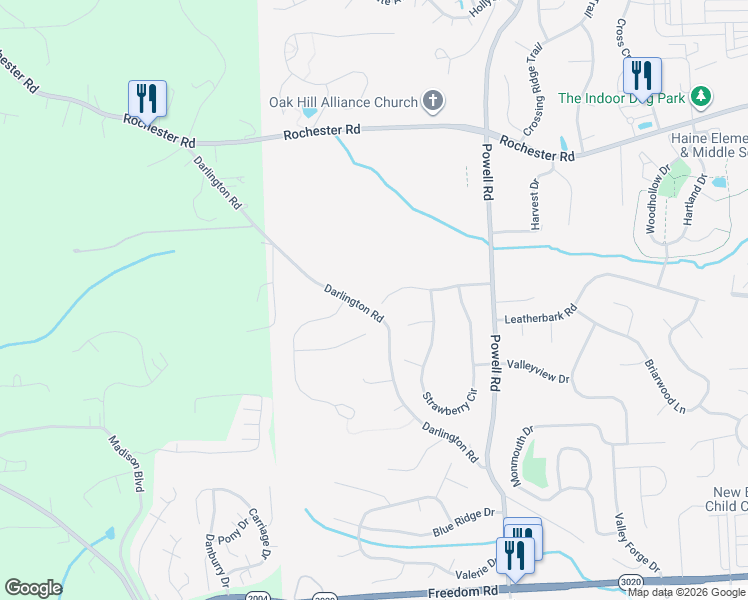 map of restaurants, bars, coffee shops, grocery stores, and more near 132 MacIntosh Court in Cranberry Township