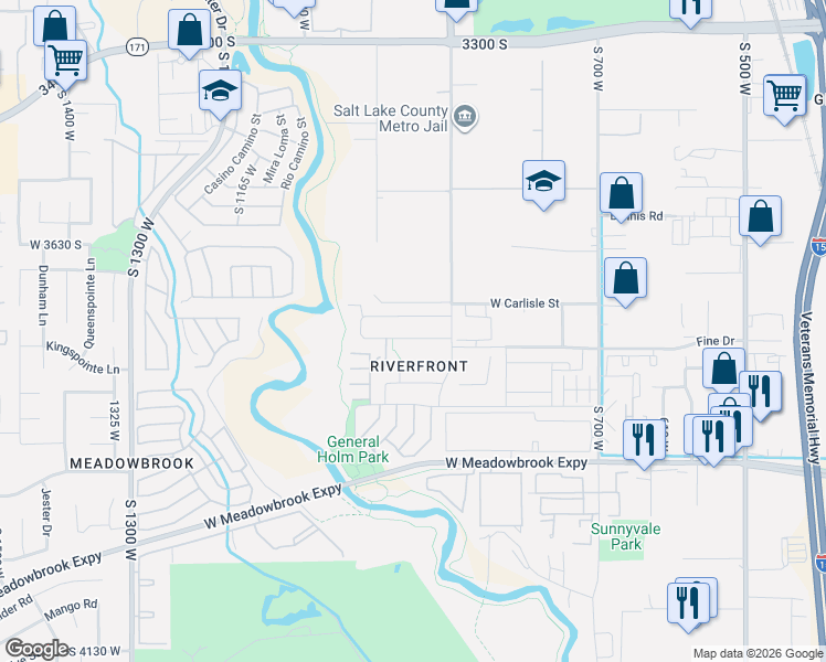 map of restaurants, bars, coffee shops, grocery stores, and more near 929 Spruce Willow Way in South Salt Lake