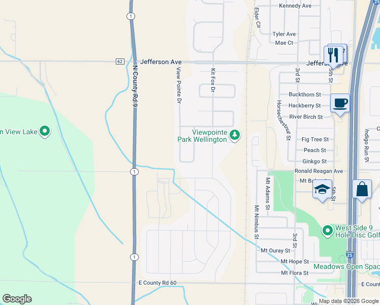 map of restaurants, bars, coffee shops, grocery stores, and more near 7355 View Pointe Circle in Wellington