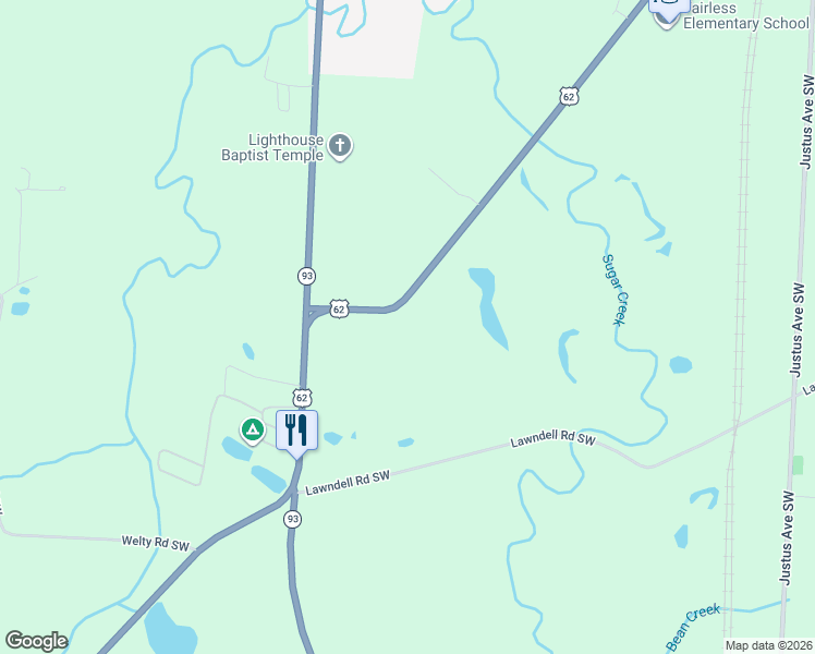 map of restaurants, bars, coffee shops, grocery stores, and more near 12492 Navarre Road Southwest in Navarre