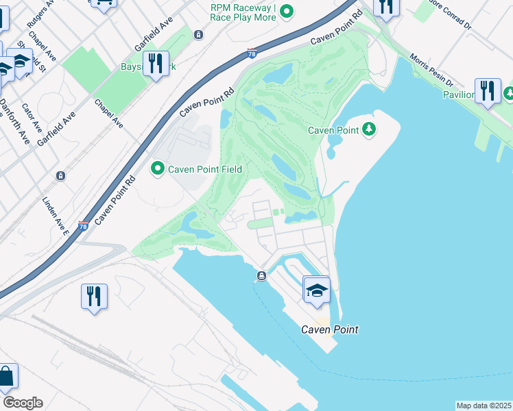 map of restaurants, bars, coffee shops, grocery stores, and more near 30 Freedom Way in Jersey City