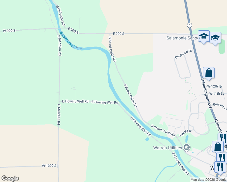 map of restaurants, bars, coffee shops, grocery stores, and more near in Warren