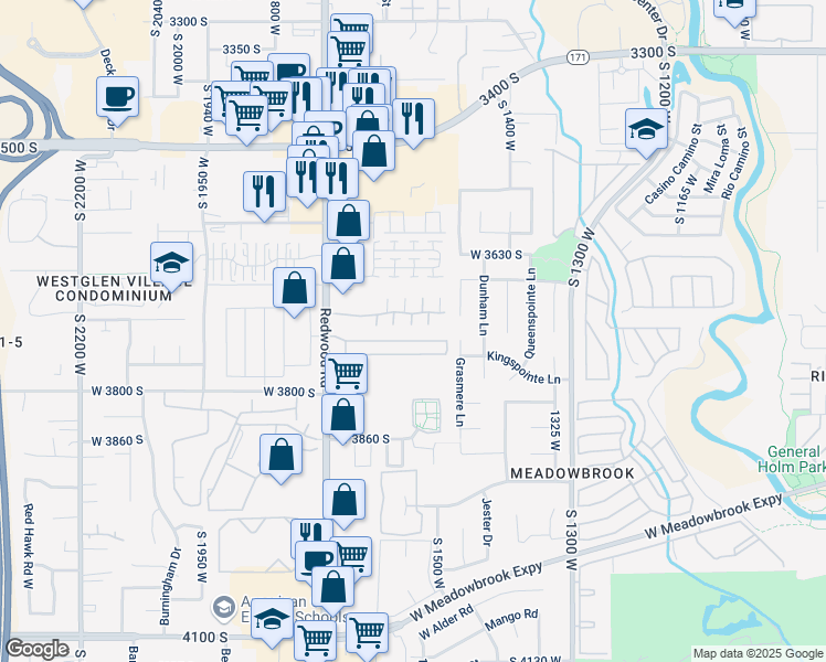 map of restaurants, bars, coffee shops, grocery stores, and more near 3699 Botticelli Court in West Valley City