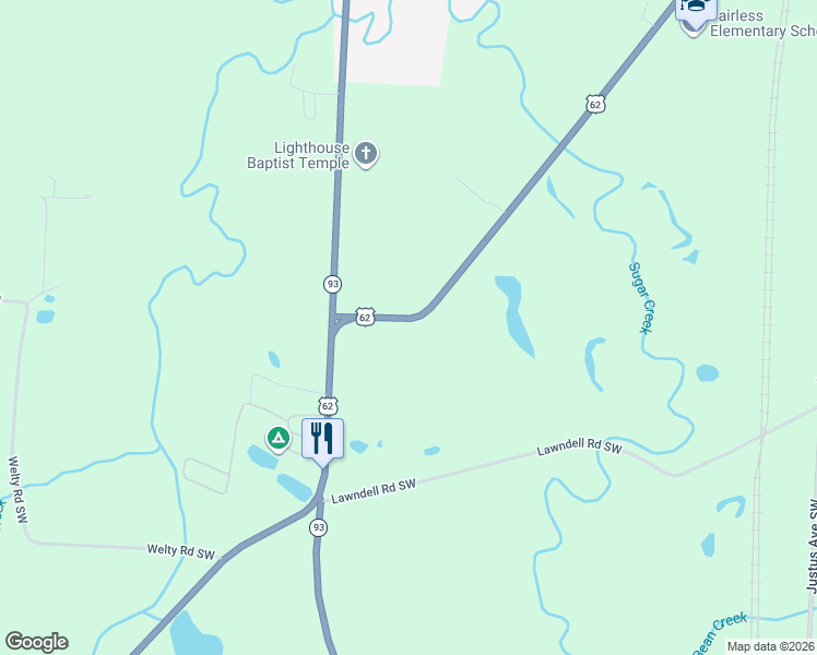 map of restaurants, bars, coffee shops, grocery stores, and more near 12492 Navarre Road Southwest in Navarre