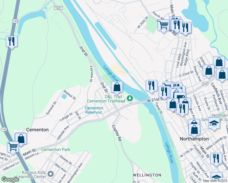 map of restaurants, bars, coffee shops, grocery stores, and more near 5100 Whitehall Street in Whitehall