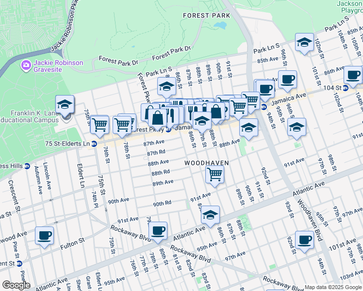 map of restaurants, bars, coffee shops, grocery stores, and more near in 