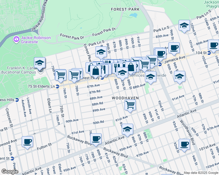 map of restaurants, bars, coffee shops, grocery stores, and more near in 