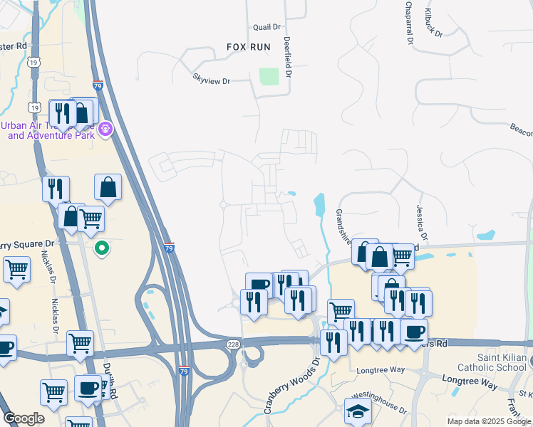 map of restaurants, bars, coffee shops, grocery stores, and more near in Butler County