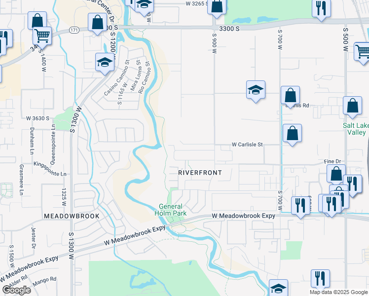 map of restaurants, bars, coffee shops, grocery stores, and more near 976 River Vine Drive in South Salt Lake