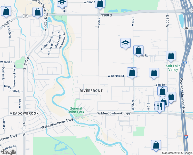 map of restaurants, bars, coffee shops, grocery stores, and more near 3610 South 900 West in South Salt Lake