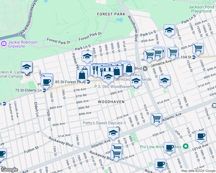 map of restaurants, bars, coffee shops, grocery stores, and more near in 