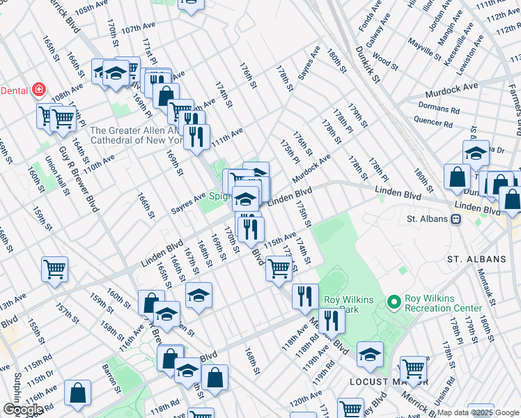 map of restaurants, bars, coffee shops, grocery stores, and more near in 