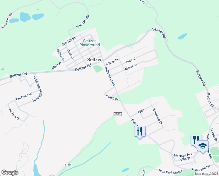 map of restaurants, bars, coffee shops, grocery stores, and more near 6 Sharon Drive in Pottsville