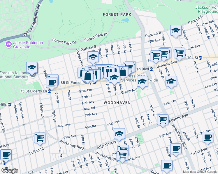 map of restaurants, bars, coffee shops, grocery stores, and more near in 