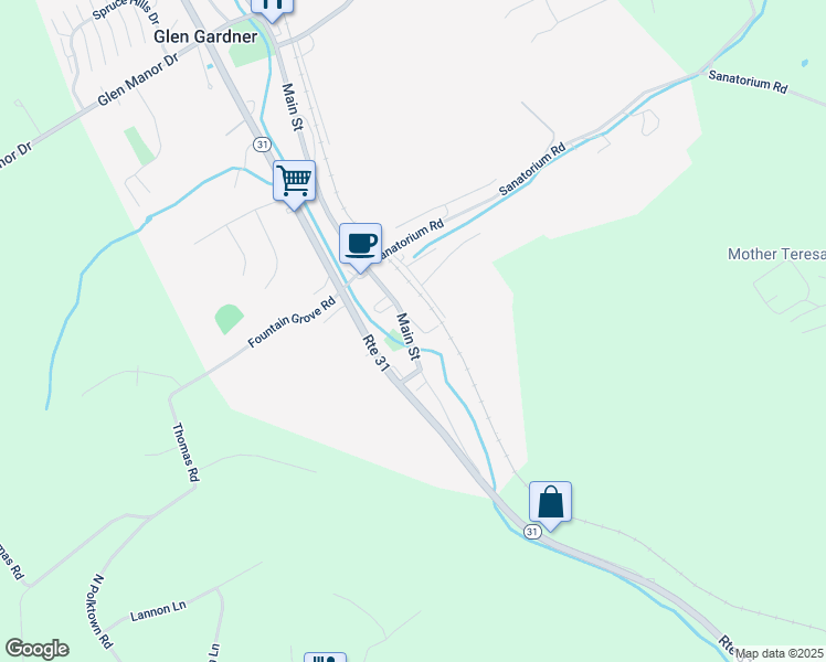 map of restaurants, bars, coffee shops, grocery stores, and more near 4 Church Street in Glen Gardner