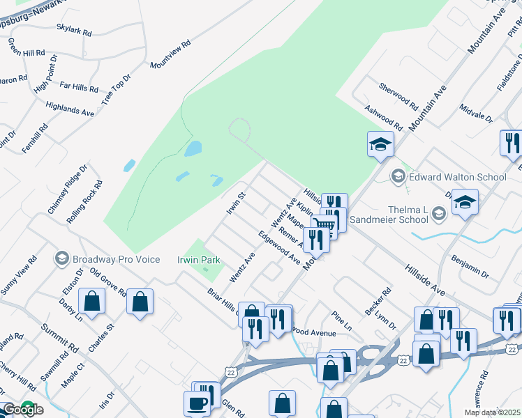 map of restaurants, bars, coffee shops, grocery stores, and more near 92 Remer Avenue in Springfield