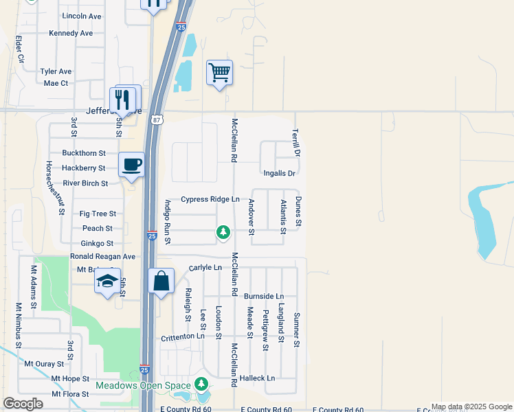 map of restaurants, bars, coffee shops, grocery stores, and more near 7358 Andover Street in Wellington