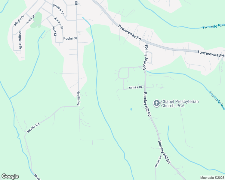map of restaurants, bars, coffee shops, grocery stores, and more near 118 James Drive in Beaver